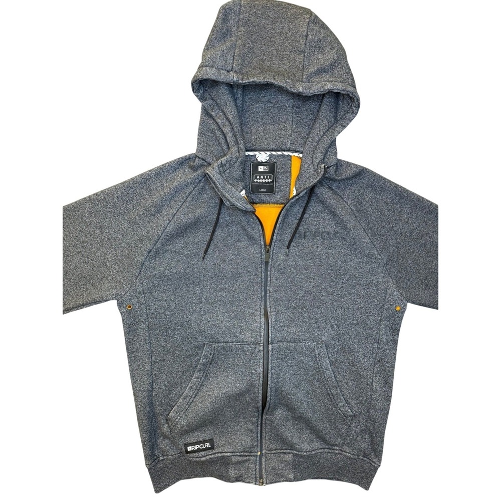 Rip Curl Anti-Fleece Technical Zip Up Hoodie Jacket Gray Mens Large